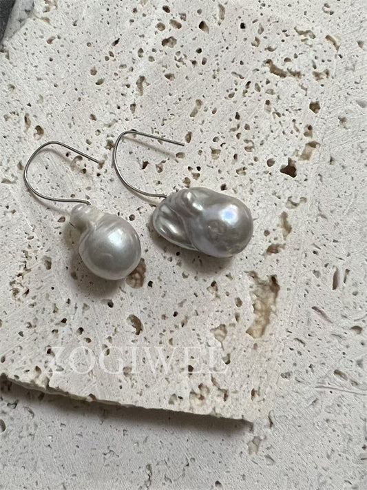 Big Baroque Pearl Drop Earrings