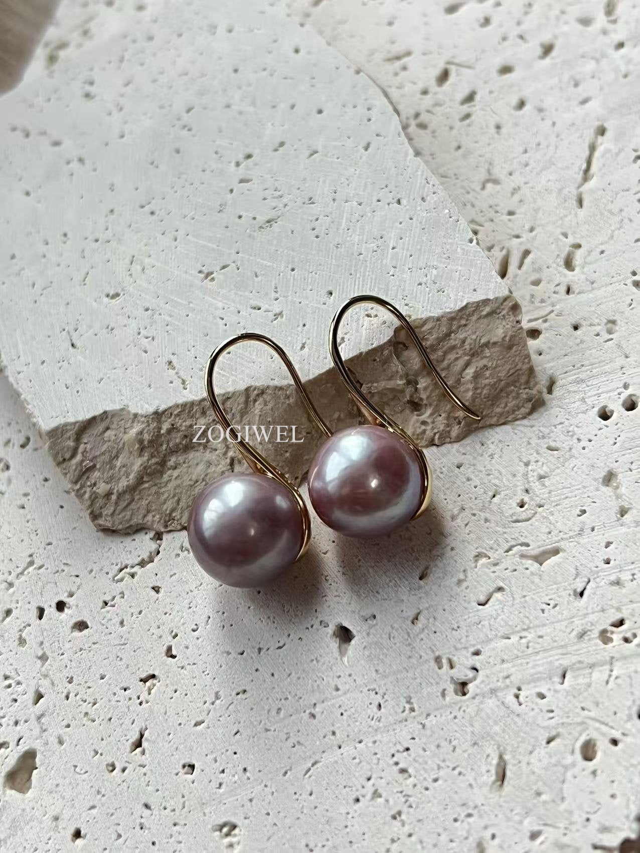 purple pearl earrings