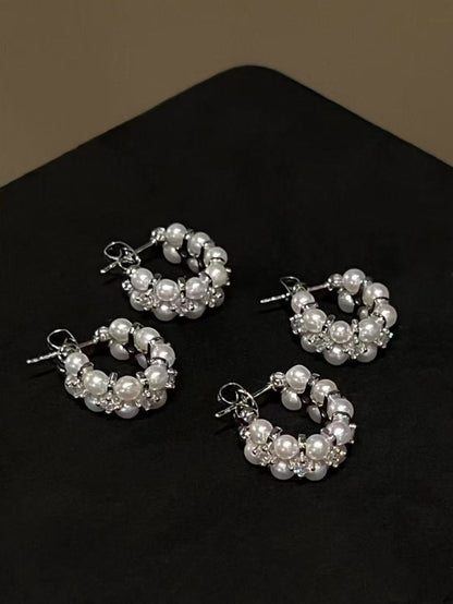 Freshwater Pearl Drop/Hoop Earrings with CZ