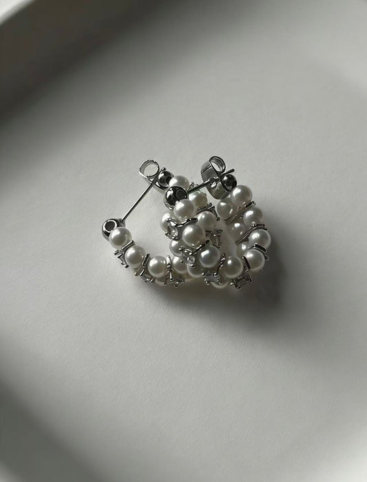 Freshwater Pearl Drop/Hoop Earrings with CZ