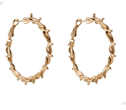 Sunburst C-Hoop Earrings | Gold Statement Hoop Earrings for Women