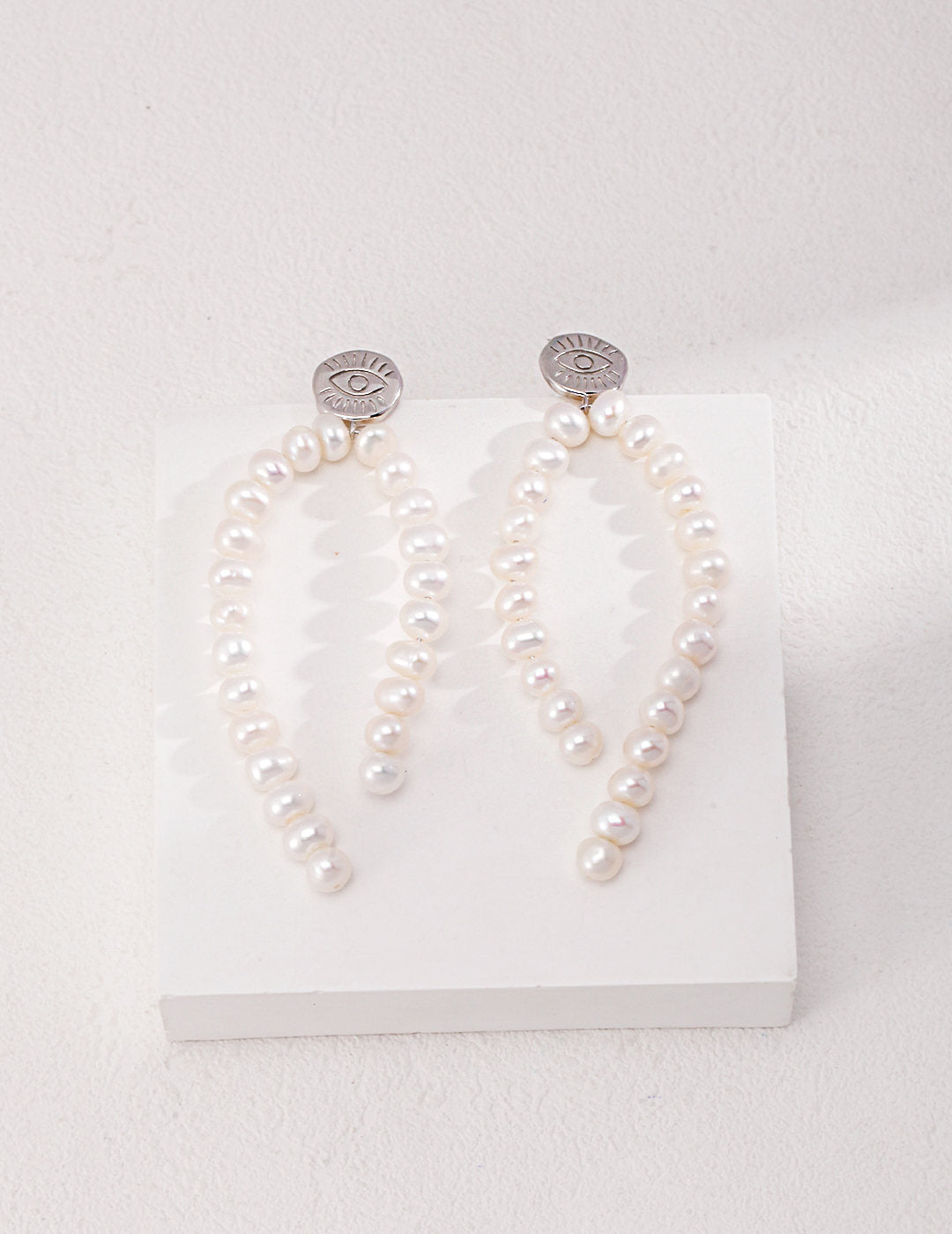 Boucles d'oreilles vintage en argent sterling S925 plaqué or avec perles naturelles