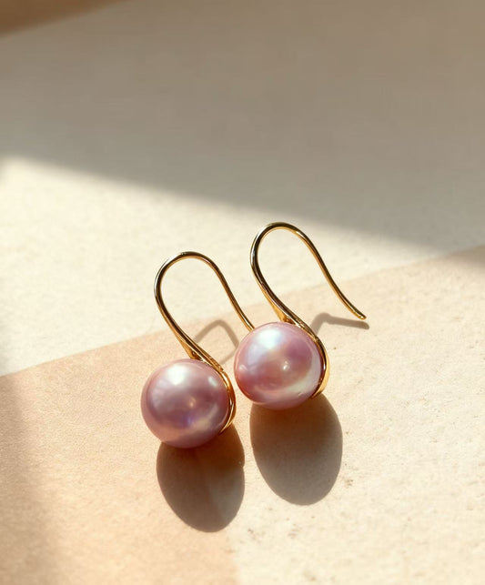 Classic Purple Pearl Drop Earrings