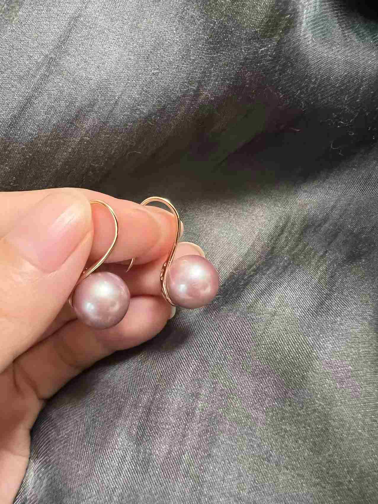 Classic Purple Pearl Drop Earrings