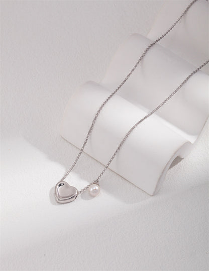 Perle mit Herz Halskette Brautschmuck Abend Party Outfit