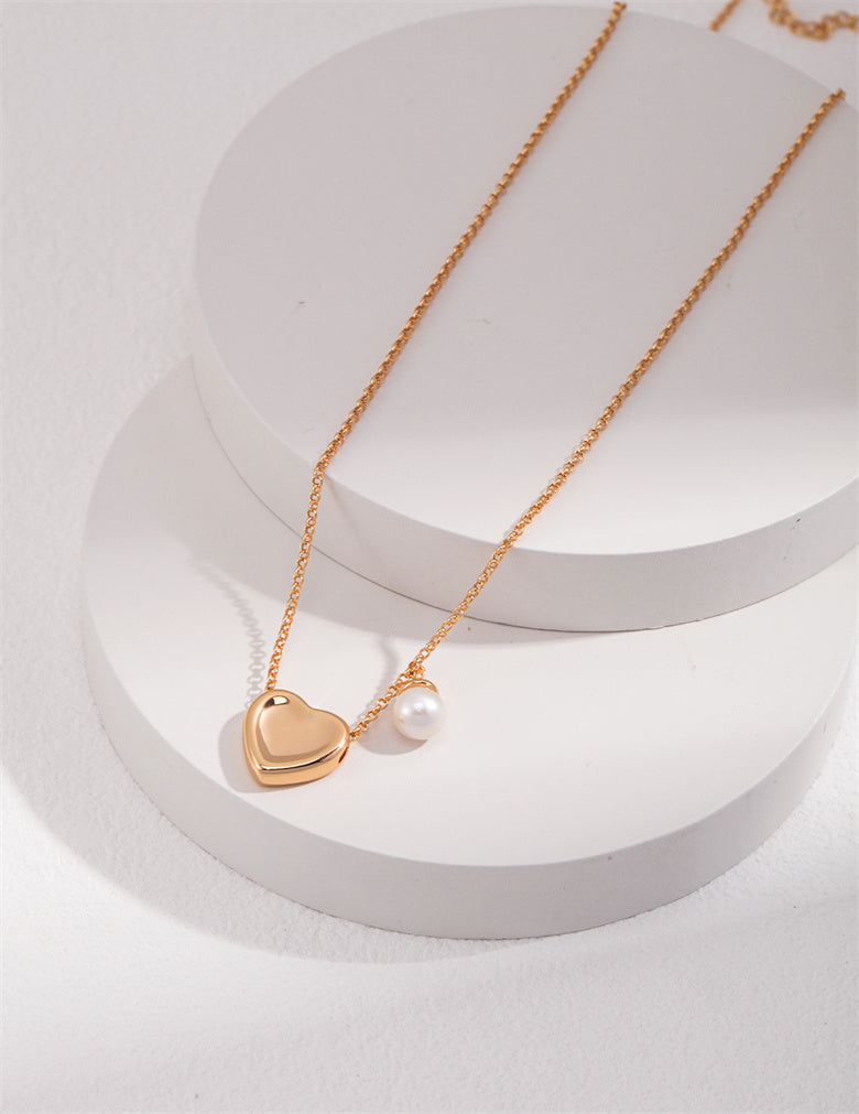 Perle mit Herz Halskette Brautschmuck Abend Party Outfit