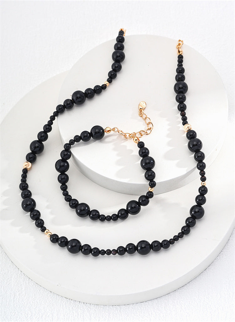 S925 Silber Schwarz Onyx Halskette für den täglichen Gebrauch Schmuck