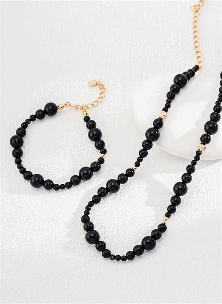 S925 Silber Schwarz Onyx Halskette für den täglichen Gebrauch Schmuck