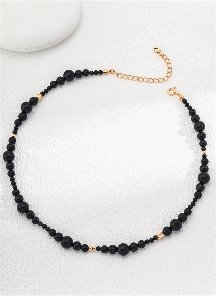S925 Silber Schwarz Onyx Halskette für den täglichen Gebrauch Schmuck