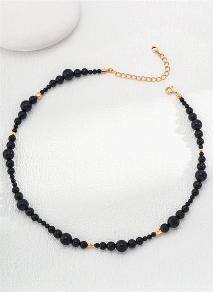 S925 Silber Schwarz Onyx Halskette für den täglichen Gebrauch Schmuck