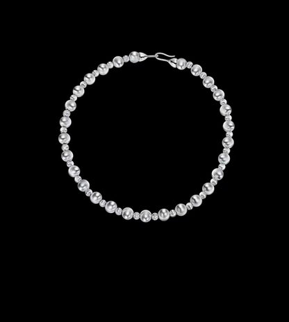 Minimalist Silver-Plated Ball Choker Necklace