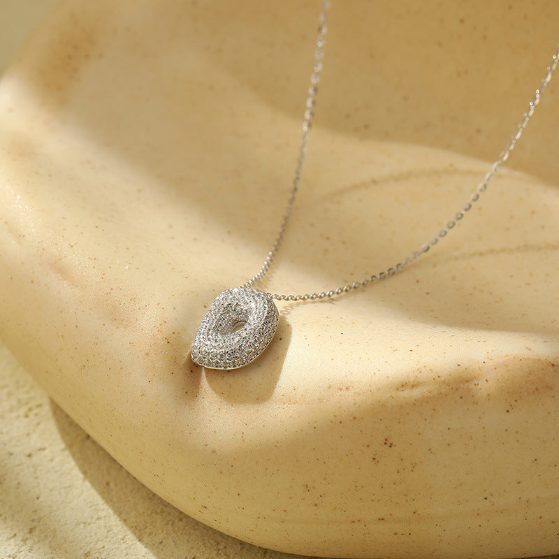 Letter Bubble Necklace in White Gold Plated