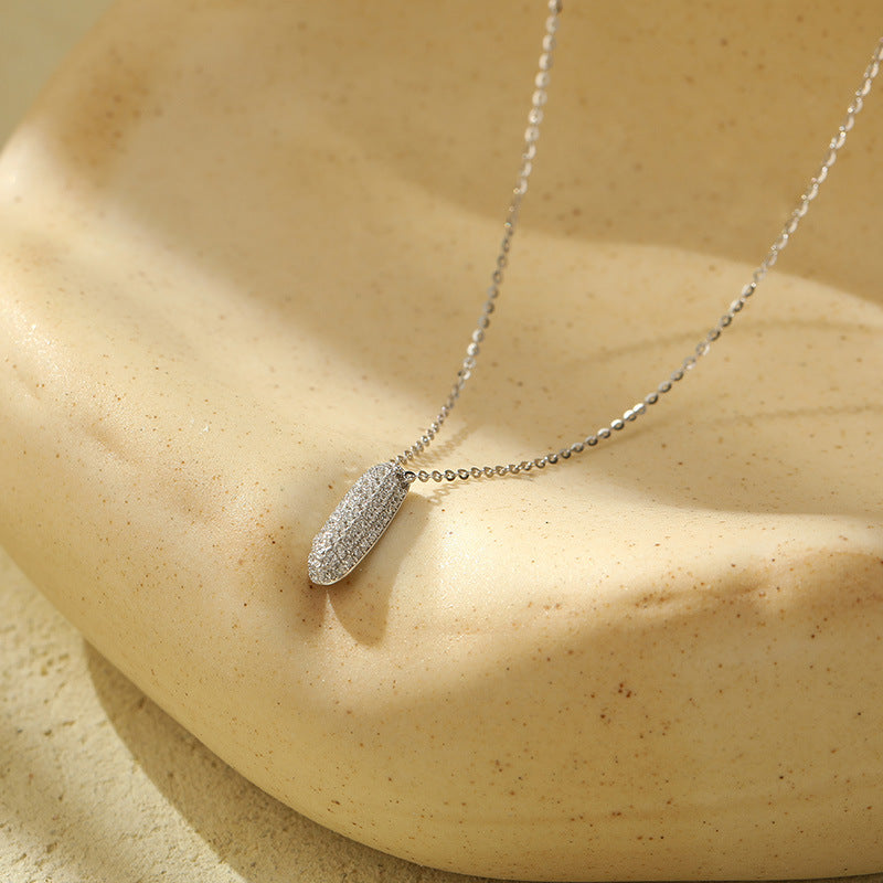 Letter Bubble Necklace in White Gold Plated