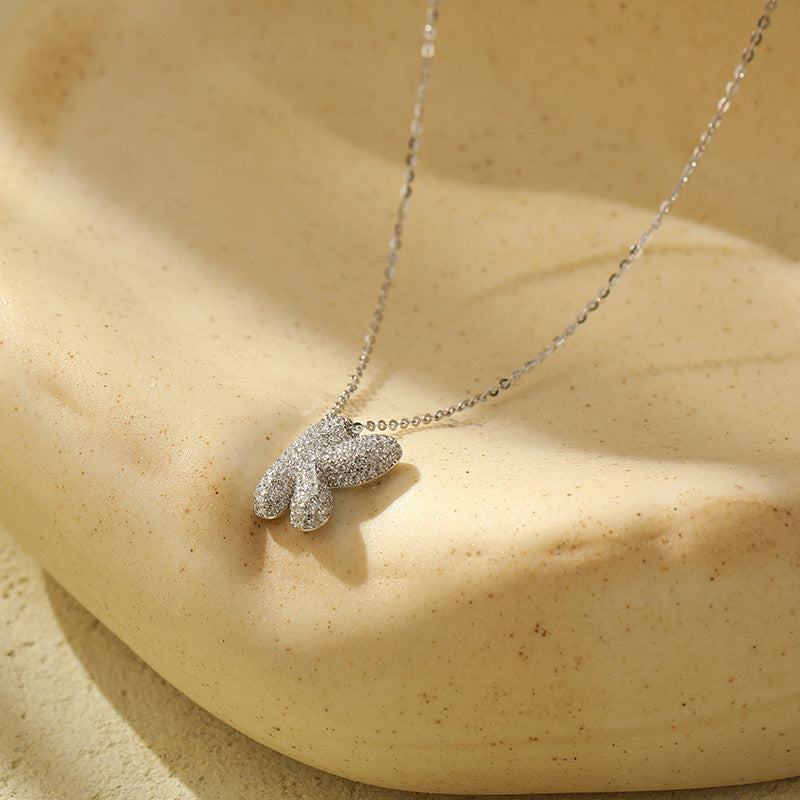 Letter Bubble Necklace in White Gold Plated