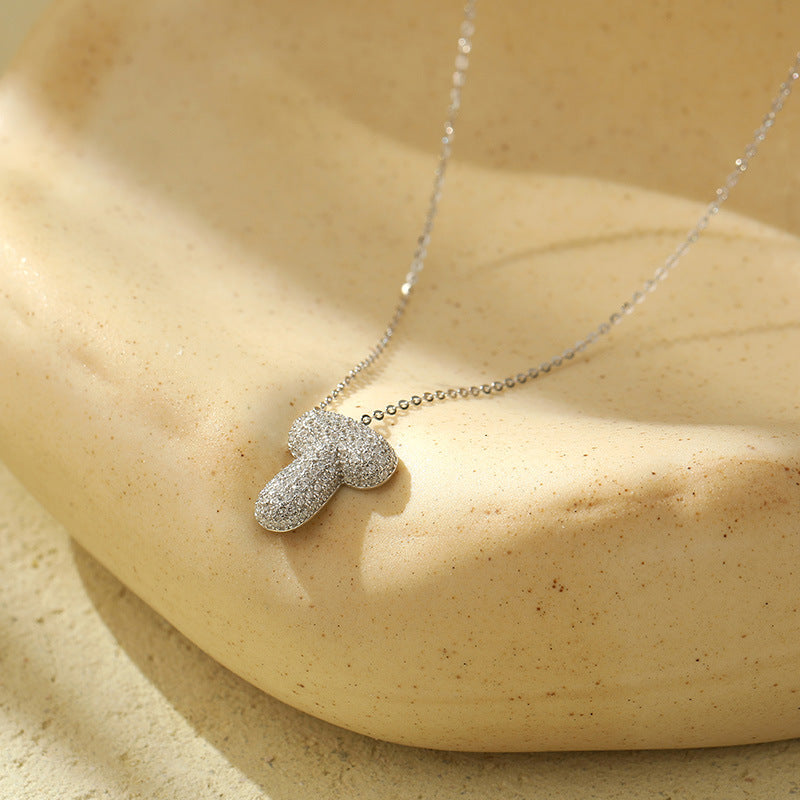 Letter Bubble Necklace in White Gold Plated