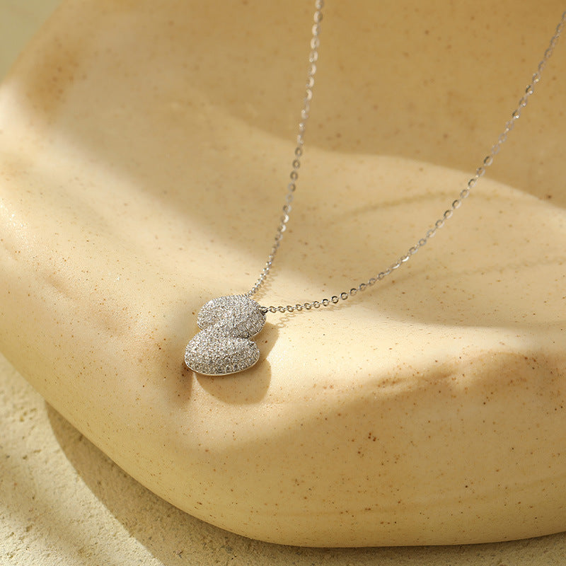 Letter Bubble Necklace in White Gold Plated