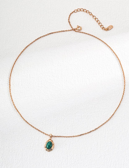 Collier Princesse Rose Rose avec Pierres Précieuses et Zircon Goutte d'Eau