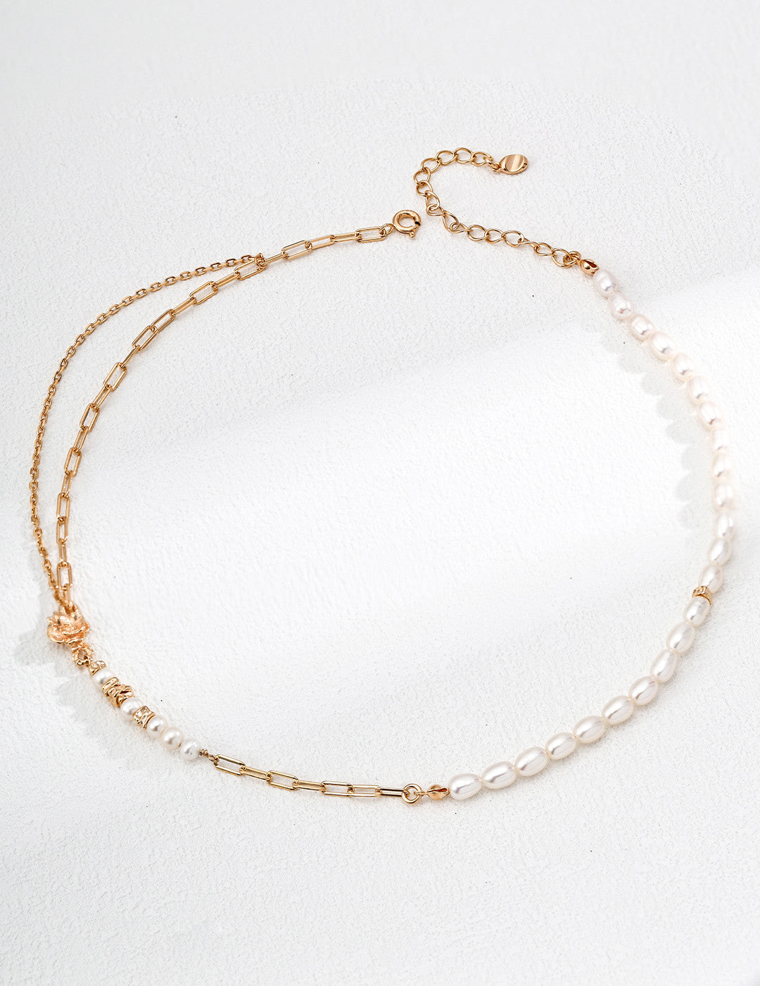 Vintage Natural Pearl Necklace / Bracelet with Flower– 925 Sterling Silver