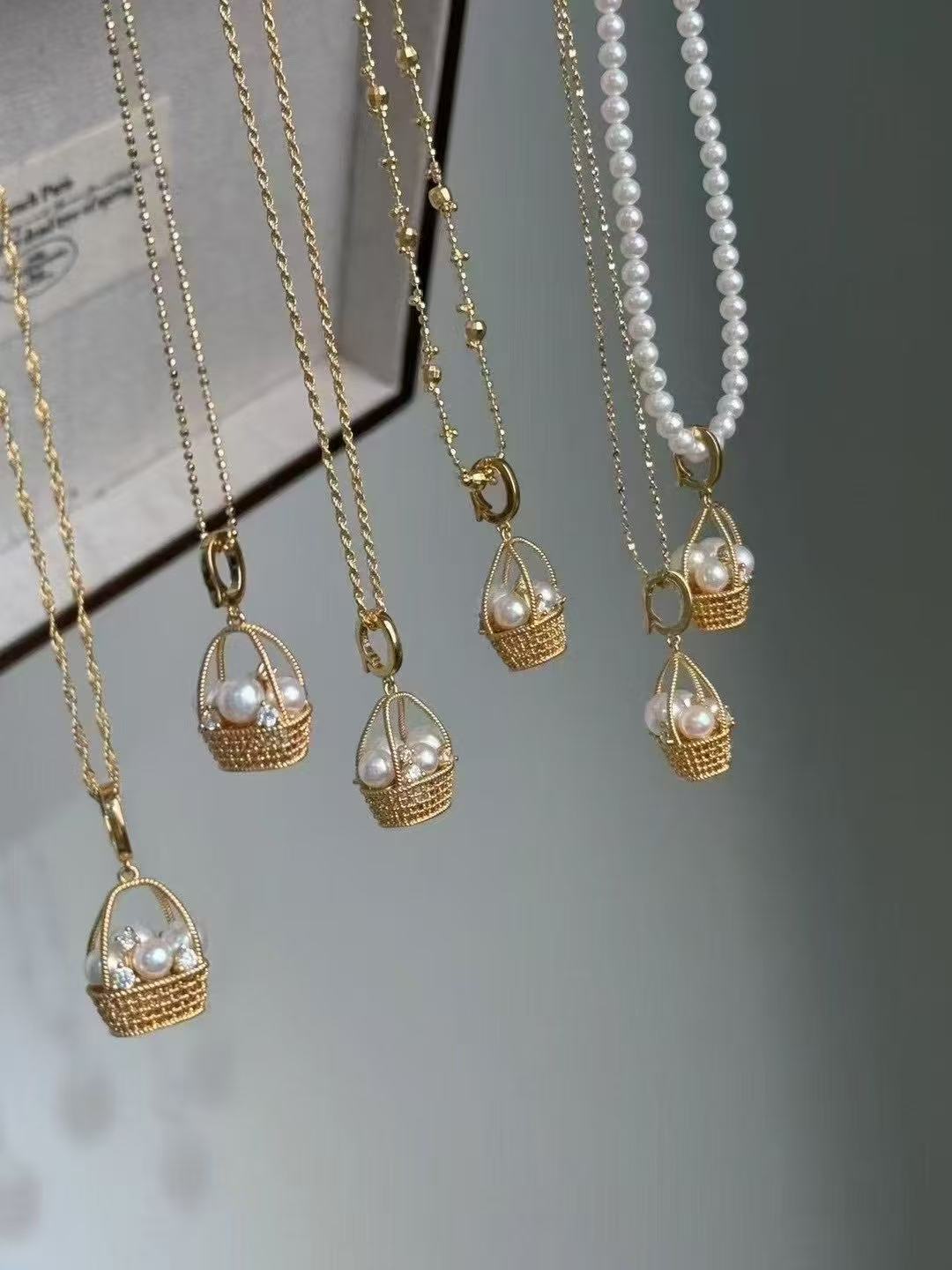 Basket-Style Freshwater Pearl Necklace – Sterling Silver