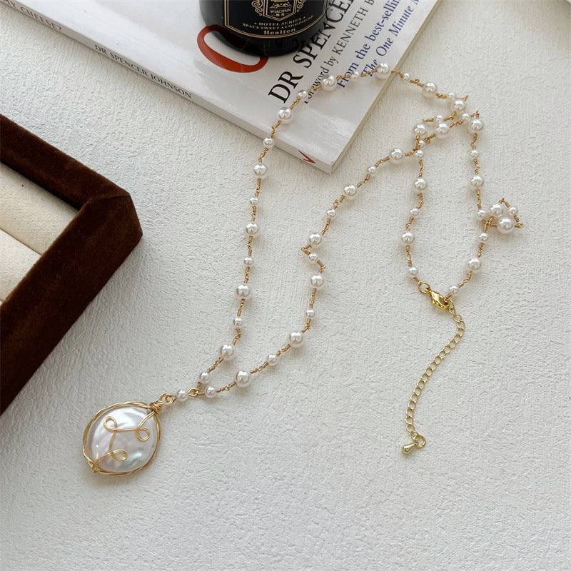 Handcrafted Baroque Pearl Long Necklace – Lightweight Luxury Sweater Chain for Women