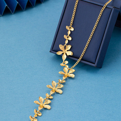 Y-Shaped Flower Tassel Pendant Necklace – Elegant Fashion Style