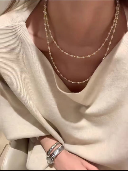 Baby Freshwater Pearl Necklace Long Layering Necklace