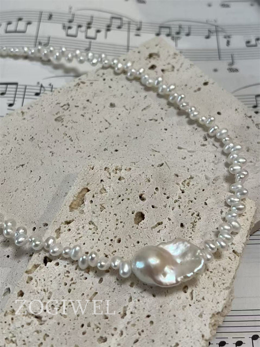 Freshwater Baroque Pearl Beaded Necklace/Choker