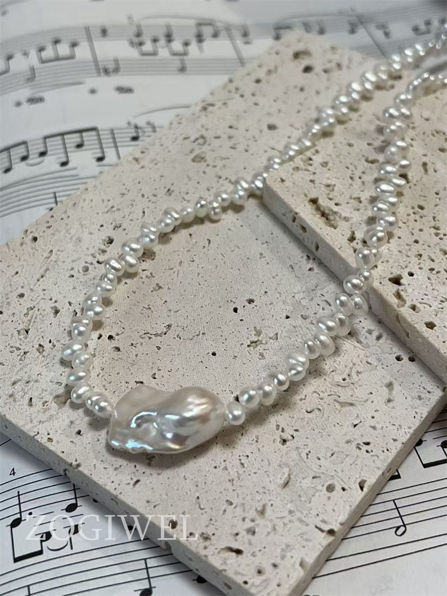Freshwater Baroque Pearl Beaded Necklace/Choker
