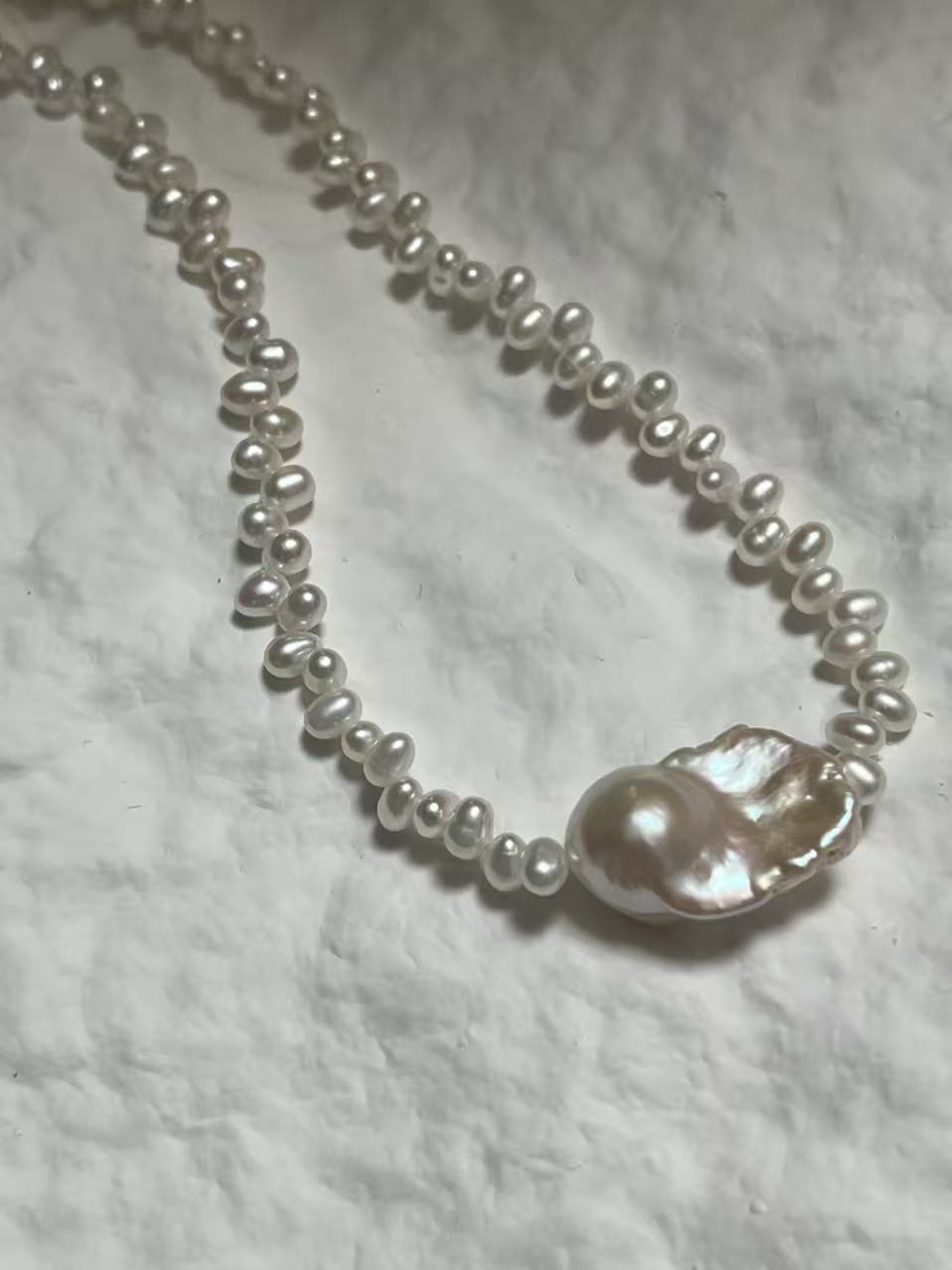 Freshwater Baroque Pearl Beaded Necklace/Choker
