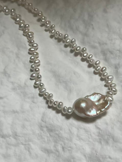 Freshwater Baroque Pearl Beaded Necklace/Choker