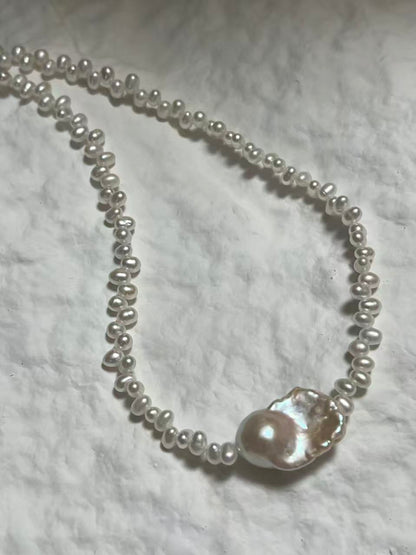 Freshwater Baroque Pearl Beaded Necklace/Choker