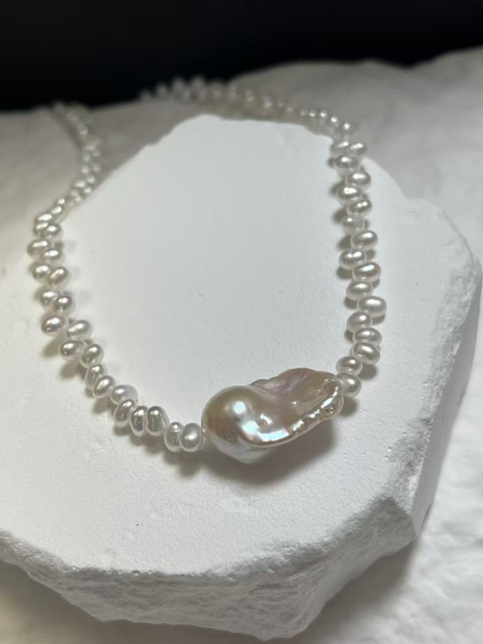 Freshwater Baroque Pearl Beaded Necklace/Choker