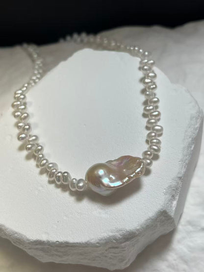 Freshwater Baroque Pearl Beaded Necklace/Choker