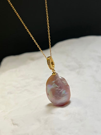 Freshwater Purple Baroque Pearl Necklace