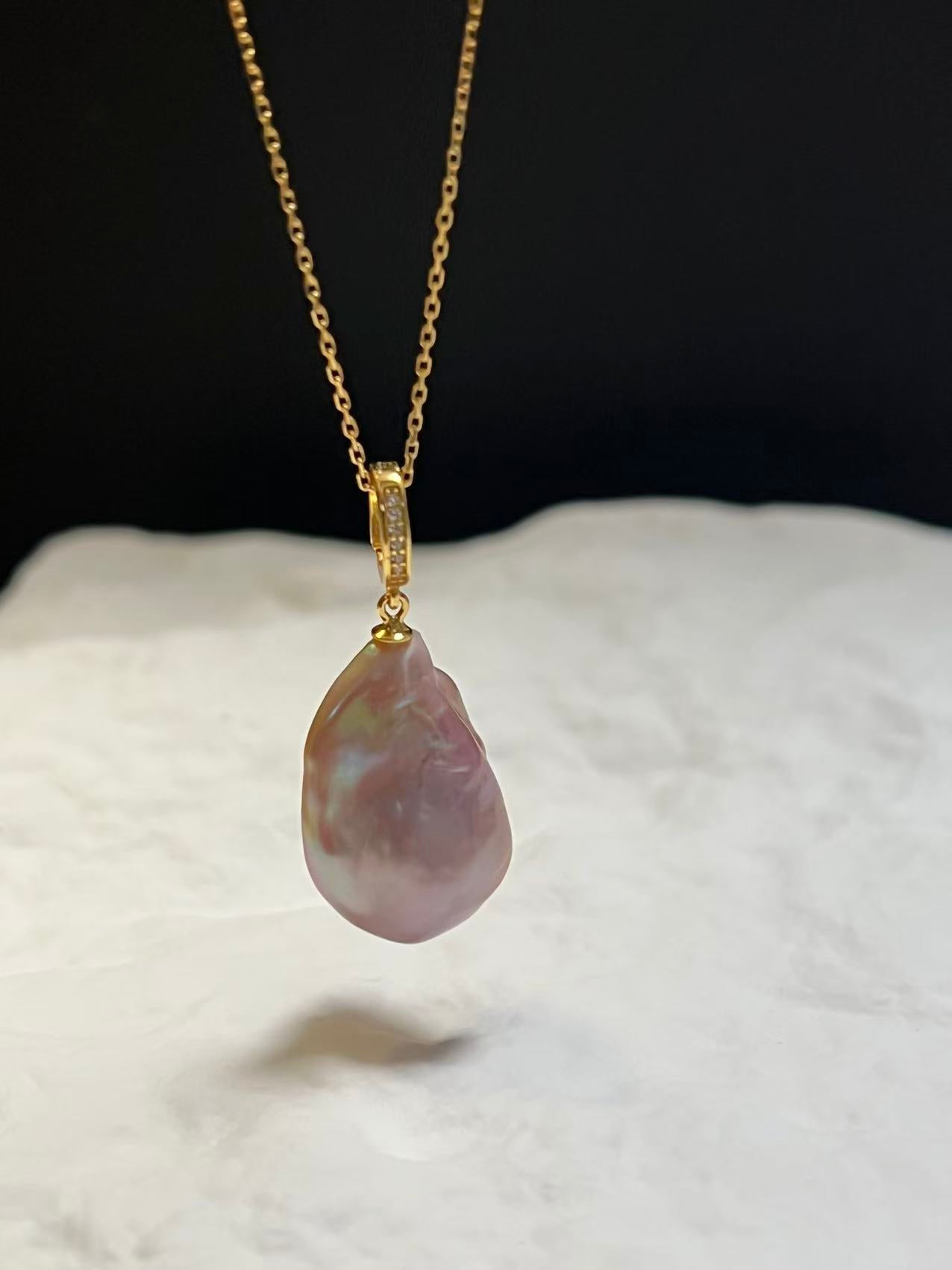 Freshwater Purple Baroque Pearl Necklace