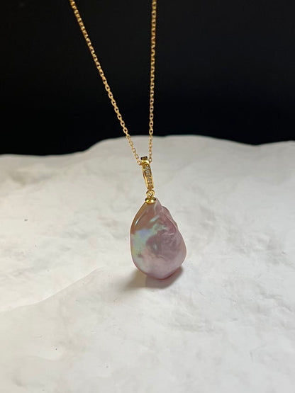 Freshwater Purple Baroque Pearl Necklace