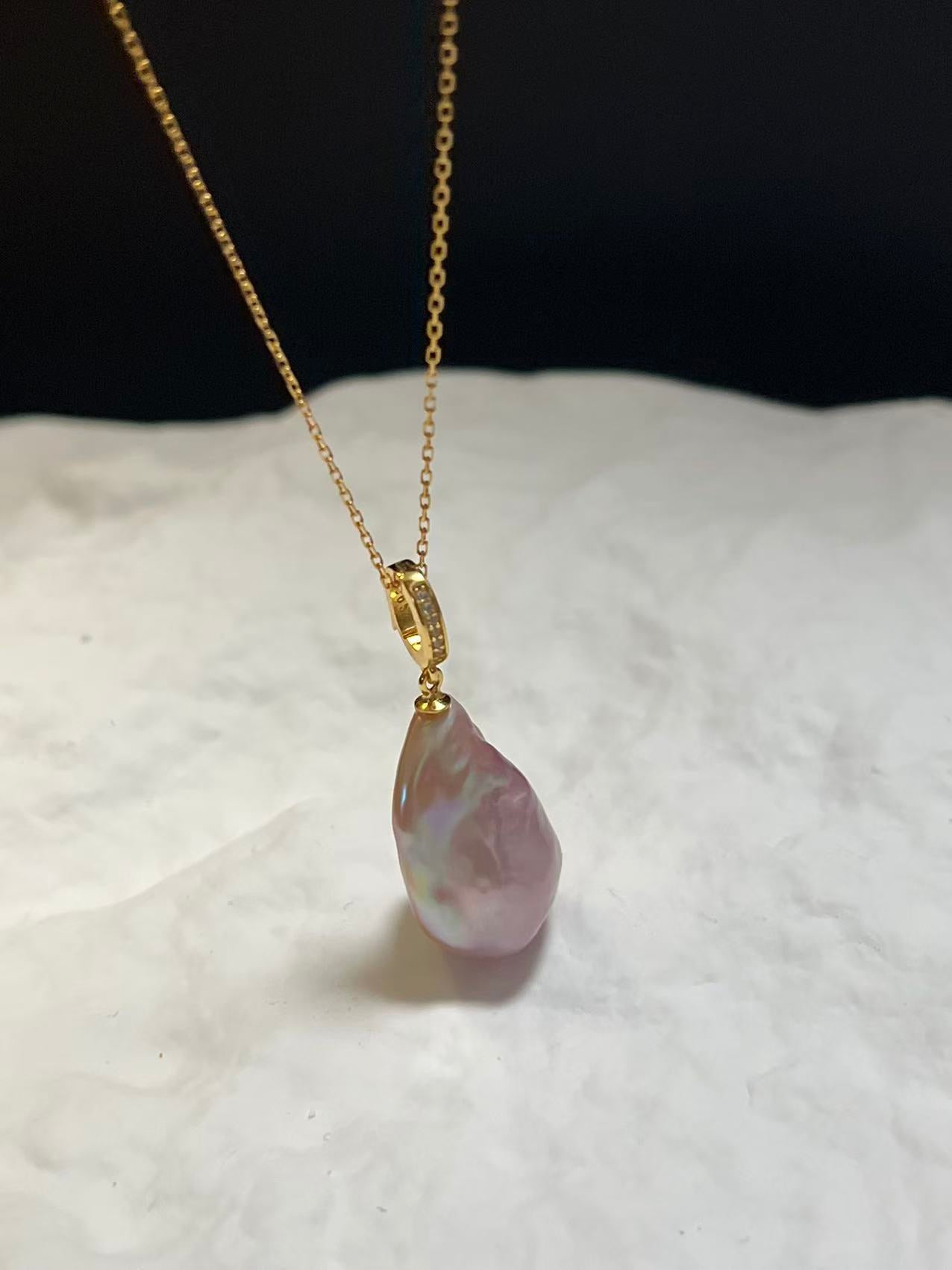 Freshwater Purple Baroque Pearl Necklace