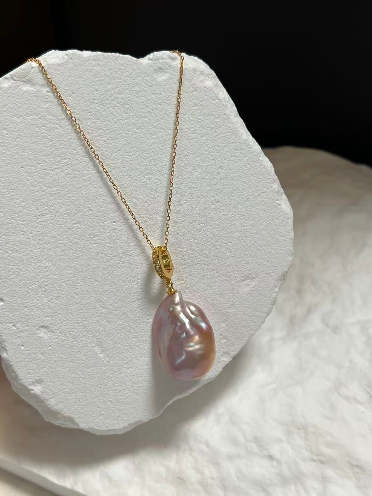 Freshwater Purple Baroque Pearl Necklace