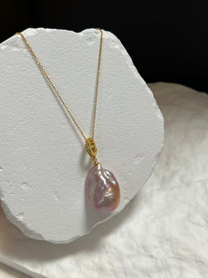 Freshwater Purple Baroque Pearl Necklace