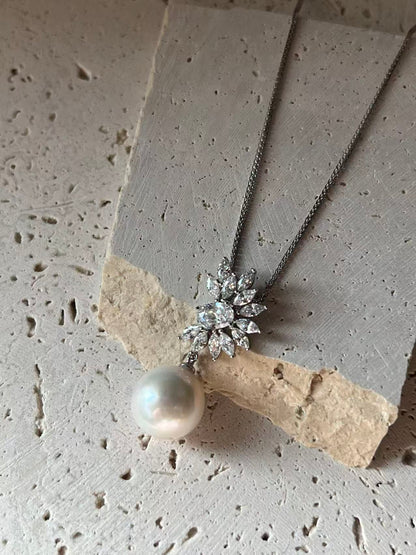 Freshwater Pearl Necklace with Zircon for Bride/Wedding