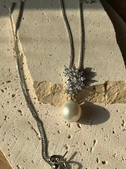 Freshwater Pearl Necklace with Zircon for Bride/Wedding