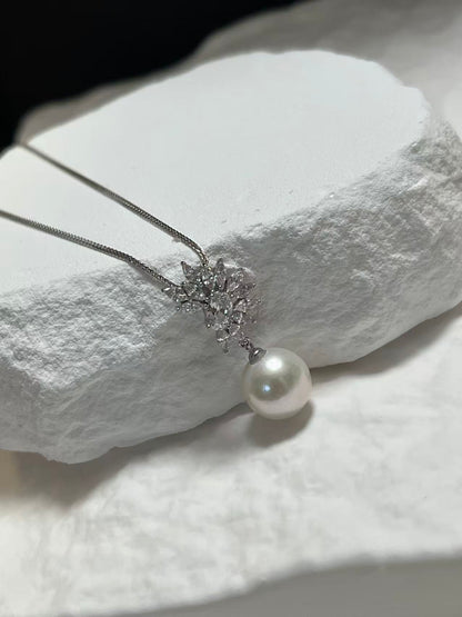 Freshwater Pearl Necklace with Zircon for Bride/Wedding