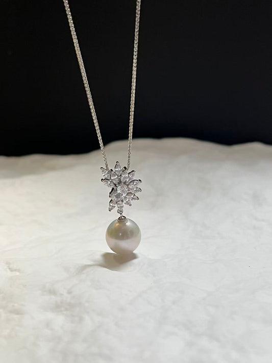 Freshwater Pearl Necklace with Zircon for Bride/Wedding