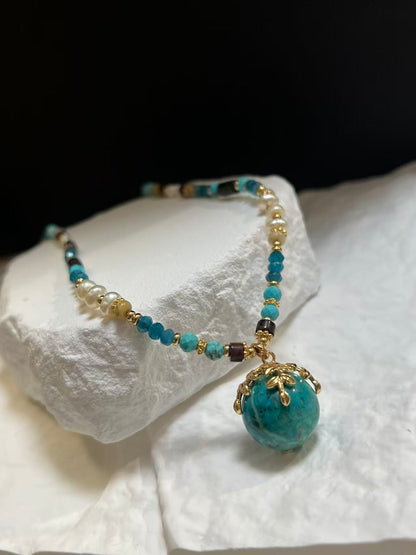 Turquoise & Freshwater Pearl Necklace