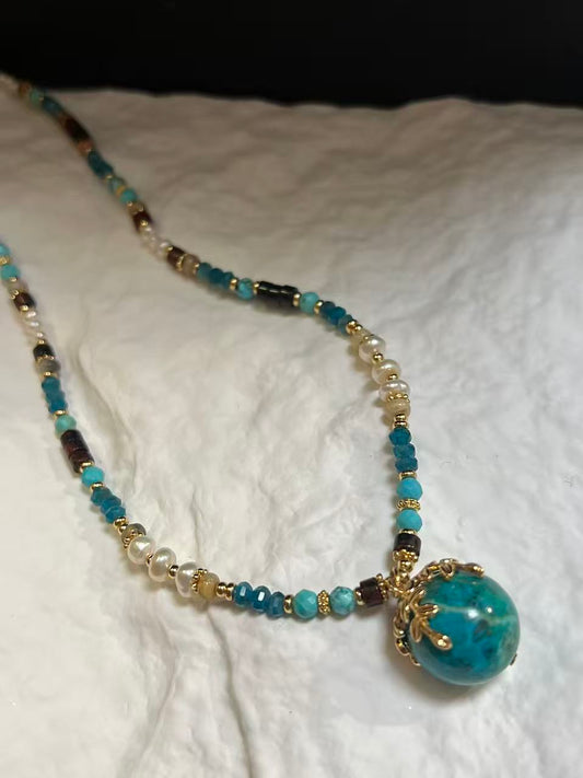Turquoise & Freshwater Pearl Necklace