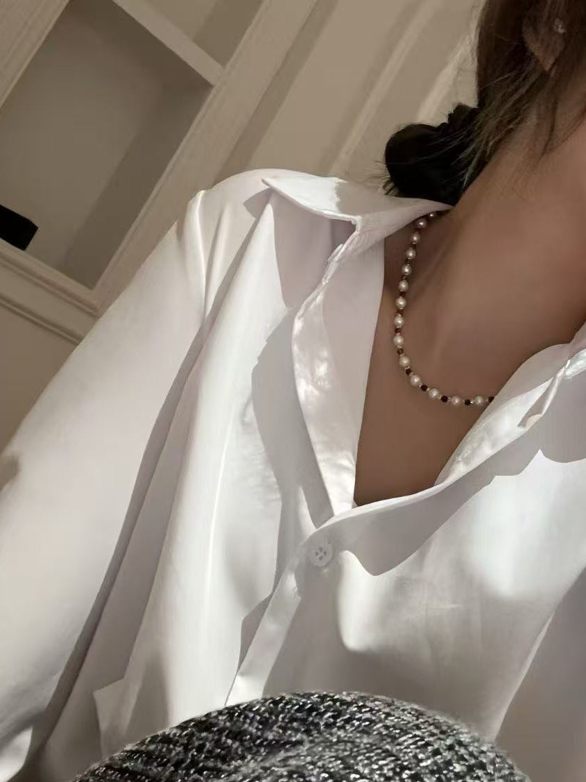 Elegant Freshwater Pearl & Tiger's Eye Bead Necklace