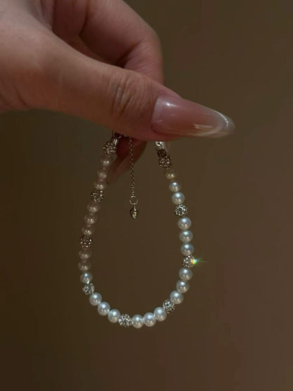 Freshwater Baby Pearl Bracelet with Zircon and Heart for Wediing Date Gift
