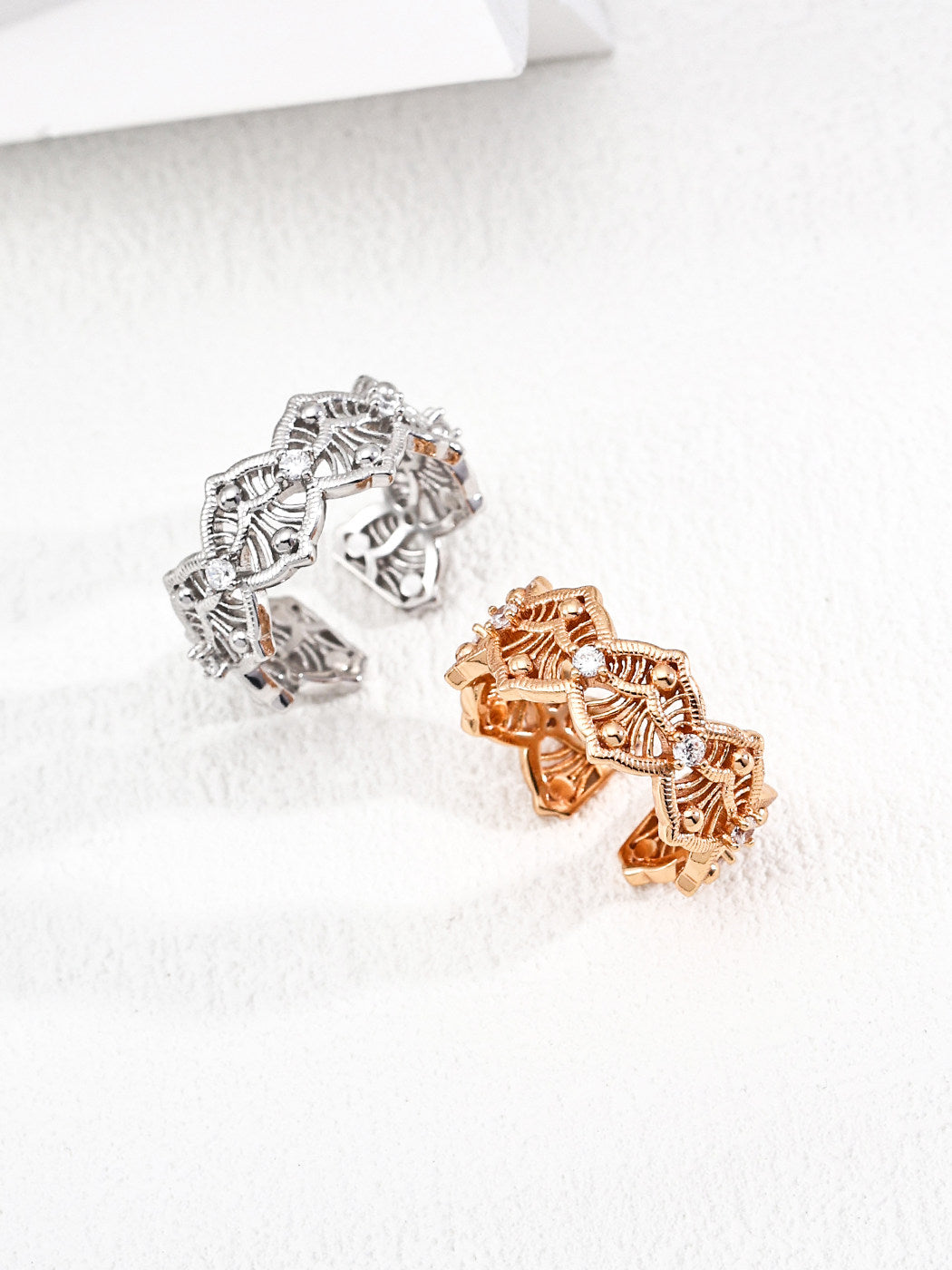 Artistic Zircon Open Ring – 925 Sterling Silver