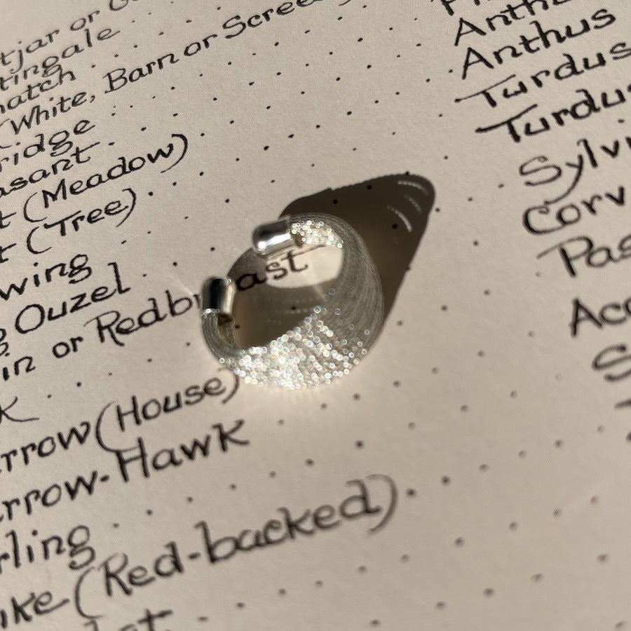 Adjustable Multi-Layer Starburst Textured Ring in Silver