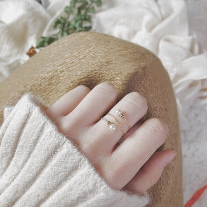 Handmade Wire-Wrapped Pearl Ring in Gold Filled